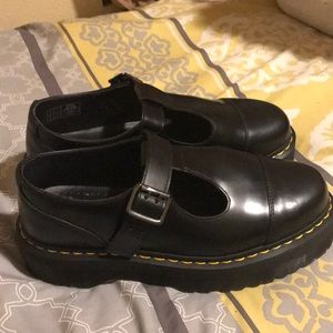 Black Dr. Martens T Strap Shoes